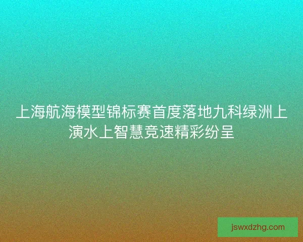 上海航海模型锦标赛首度落地九科绿洲上演水上智慧竞速精彩纷呈