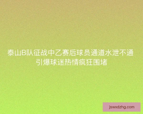 泰山B队征战中乙赛后球员通道水泄不通 引爆球迷热情疯狂围堵