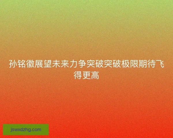 孙铭徽展望未来力争突破突破极限期待飞得更高
